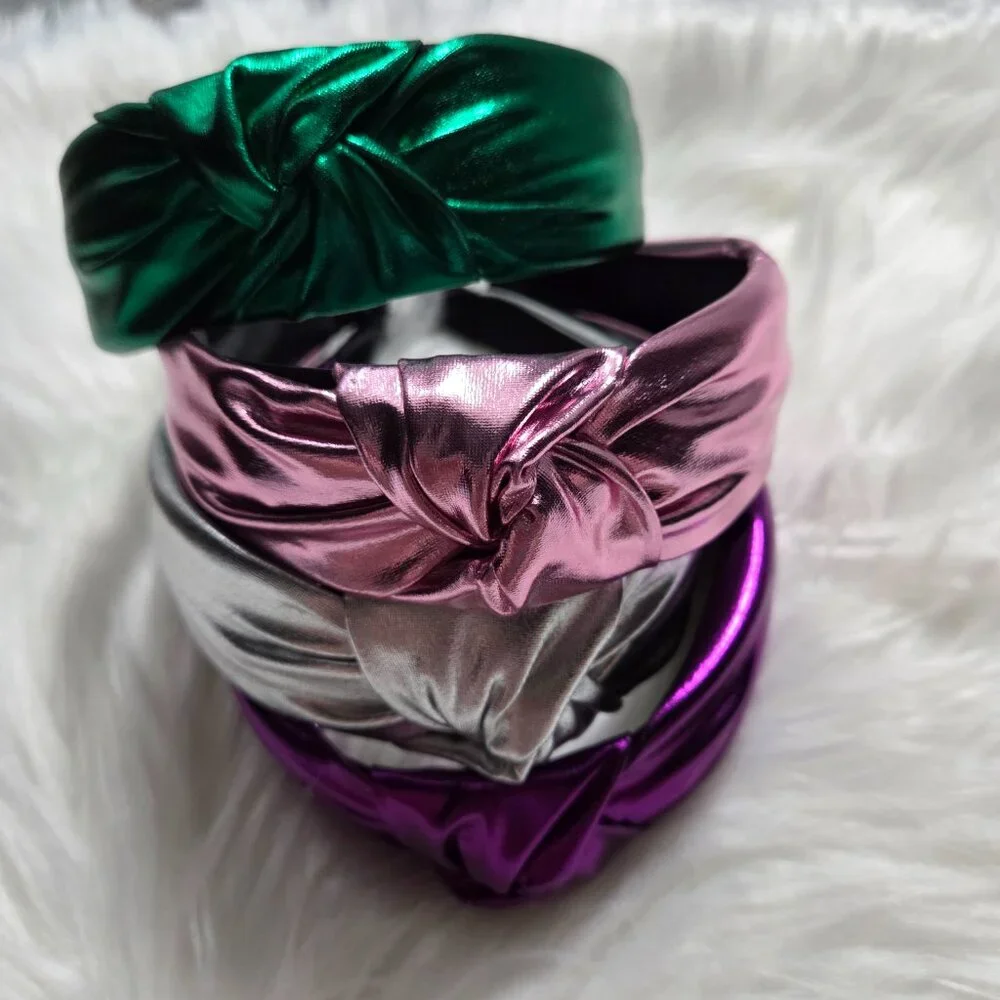 Set of 4 Metallic Knotted Headband